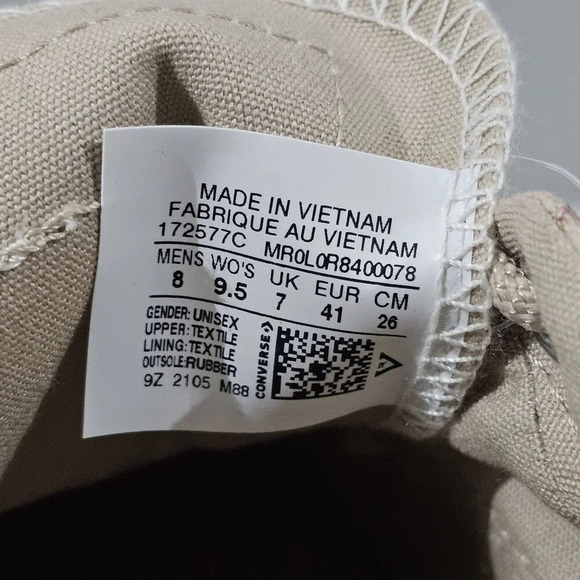 NEW Converse X John Elliot Skid Grip Ox Sneaker 9.5 Brown White Canvas Low Top - Picture 11 of 12